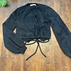 Altar'd State Black Crew Neck Crop Top